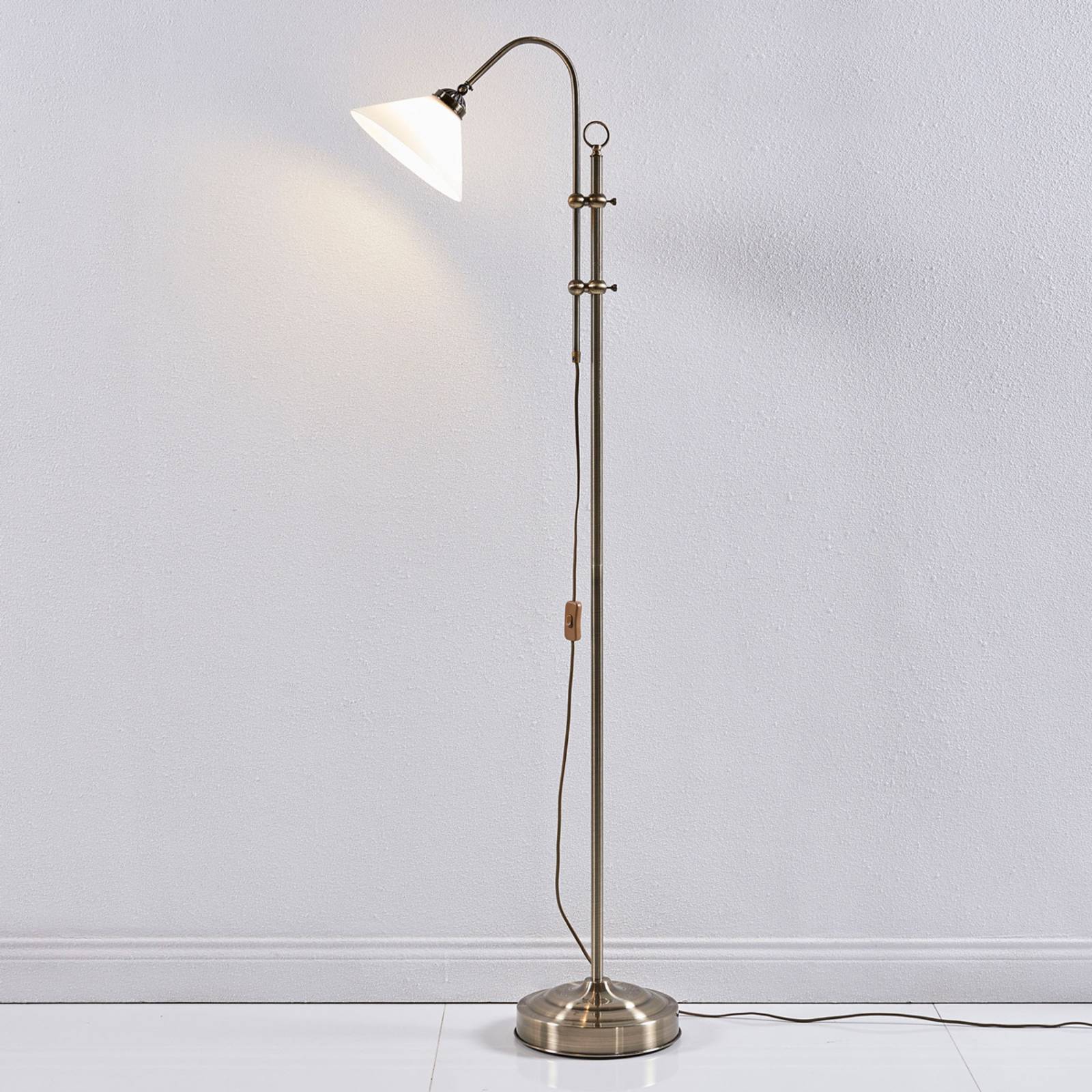 Floor Lamp Otis Lindby, Living / Dining Room, metal, Antique, Floor Lamp