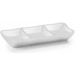 LACOR 3-Saucen-Brunnen WHITE Melamin für Präsentationen 19x8 cm 63280