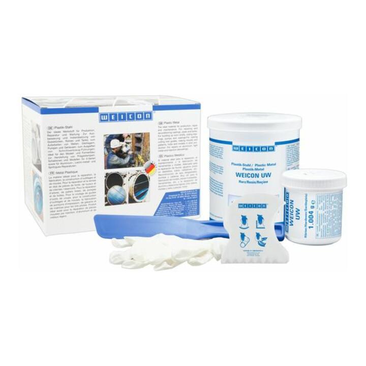 WEICON UW, mineralisch gefülltes Epoxidharz-System für Reparatur und Formgebung auf nassen Oberflächen, 2 kg, weiß (10440020)