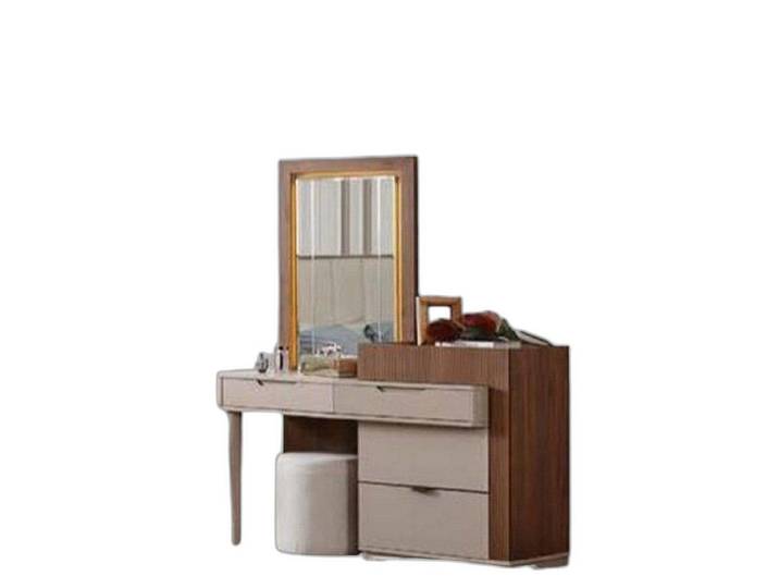Xlmoebel Schlafzimmer-Set Beige-brauner Designer Kosmetik-Tisch mit Schrank, (1-tlg., Schminktisch mit Spiegel), Hergestellt in Europa