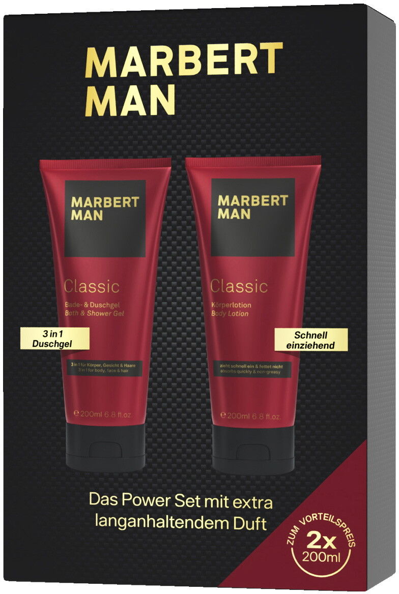 400ml Marbert Man Classic Set (Duschgel 200ml + Lotion 200ml)
