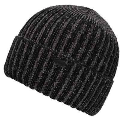Beanie CHILLOUTS "Stan Hat", Herren, schwarz, Strick, Kunstfaser, meliert, unifarben, Mützen Beanie, mit robustem Strickmuster