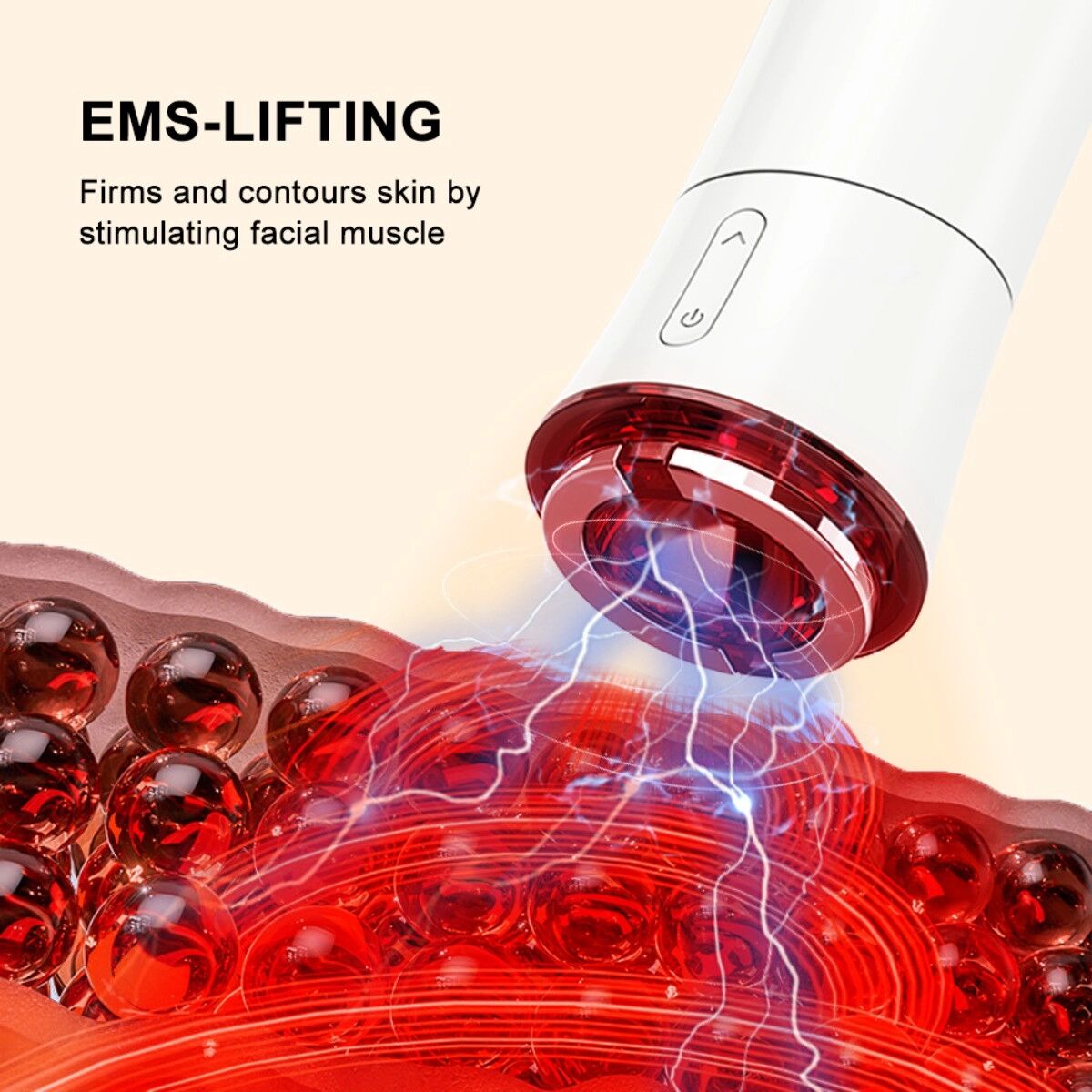 INF Gesichtsmassager mit EMS-Mikrostrom, Wärme und LED-Licht für straffende Gesichtspflege zu Hause Weiß
