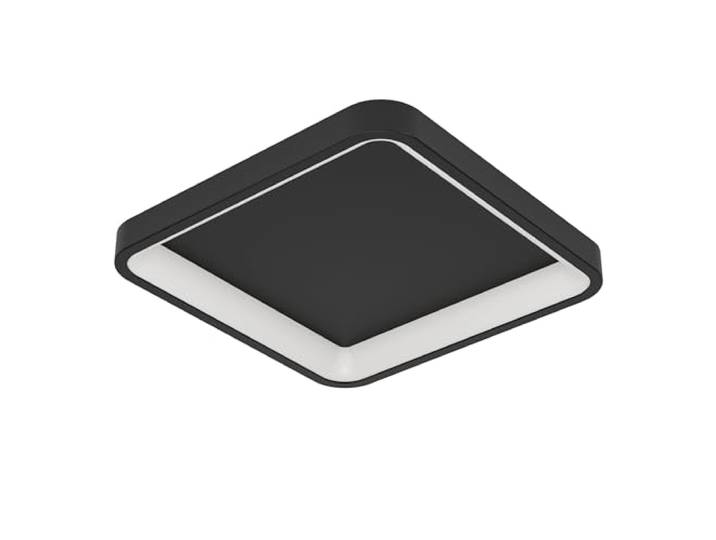 Eglo connect.z Plafonnier LED Loretello-Z\, lampe de plafond dimmable ZigBee\, Matter\, contrôle app et vocal Alexa\, blanc chaud-froid\, RGB\, noir\, 35x35 cm