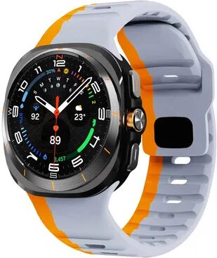 Multicon Wholesale Hub Sport Silicone Bracelet For Galaxy Watch Ultra, Watch Ultra Strap Accessories gray Orange Staps