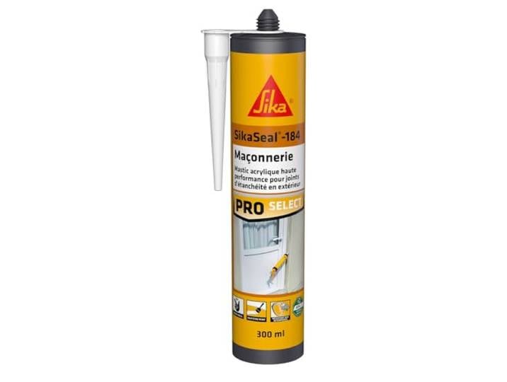 Mastic acrylique - SikaSeal-184 Maçonnerie - Blanc - 300ml Réparation de fissures - Joints d’étanchéité - Haute performance - Extérieur et intérieur