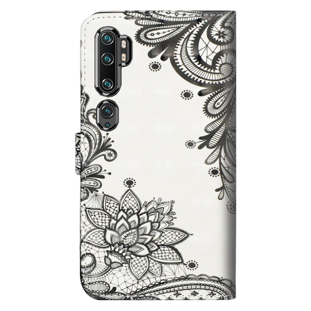 Cover-Discount Xiaomi Mi Note 10 / 10 Pro - Etui Blumen Glitzer Effekt schwarz (Xiaomi Mi Note 10, Xiaomi Mi Note 10 Pro) (101906061D)