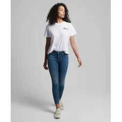 Superdry für Damen. W7010798A Mid-Rise-Jeans aus Bio-Baumwolle Vintage blau (26/30), Lässig, Denim, Nachhaltig