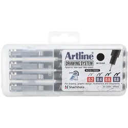 Artline 4er-Pack Fineliner »Drawing System« 0,2 - 0,8 mm schwarz