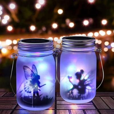 Uplifted Finds Solar Mason Jar Lantern   Waterproof IP65 Hanging Fairy Lights For Garden & Patio Decor 2 Pcs Multi color