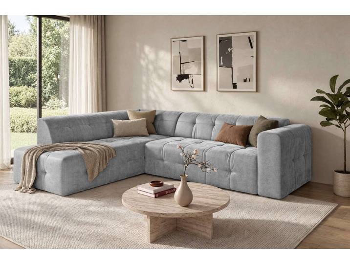 OTTO home Ecksofa TYZZA L-Form, Breite 265 cm, Verlässliche Qualität, Chenille, Ottomane links/rechts bestellbar, Bezug - Chenille oder Struktur