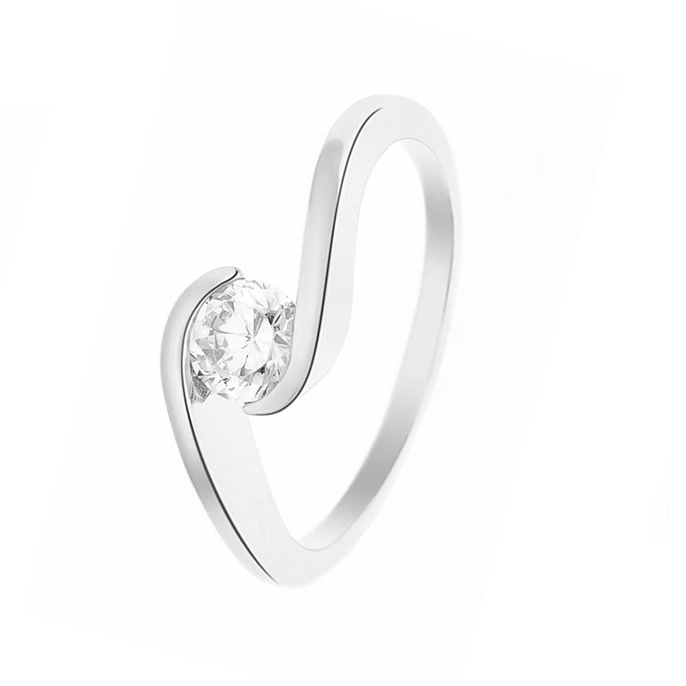 Solitaire 5 mm zirkonium en zilveroxide 925 - uniek