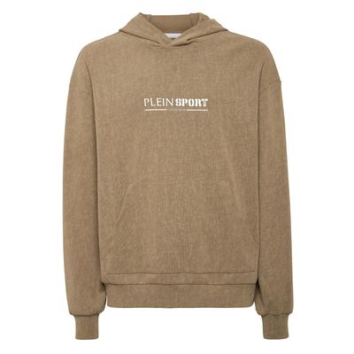 Sweatshirt PLEIN SPORT "Langarm-Sweatshirt", Herren, Gr. L, beige (65, military), Obermaterial: 60% Baumwolle, 38% Polyester, 2% Elasthan, Sweatshirts Sweatshirt