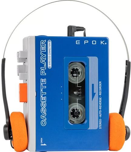 Leitor de Cassetes + Coluna Bluetooth Bigben Epok BTTAPEBL - Azul
