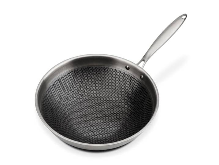 GSW 868402 Wok-Pfanne Asia mit Glasdeckel- ⌀32 cm, Silber