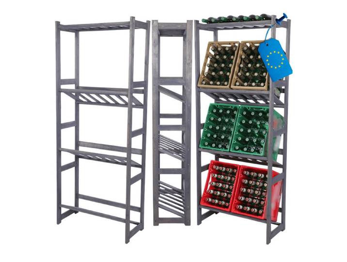 Modo24 Weinregal Kistenregal, Kombiregal, Weinregal, Holzregal, Massivholz Kiefer, Allzweckregal, Modulares Design, viele Größen und Farben