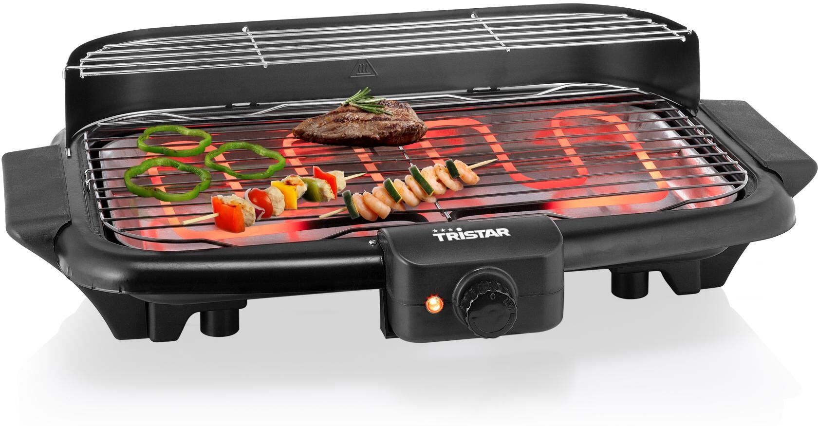 Standgrill TRISTAR "Barbecue BQ-28", schwarz, B:56cm H:73cm T:35cm, Kontaktgrill_Standgrill_Tischgrill_Teppanyakigrill, Standgrill schwarz Einheitsgröße