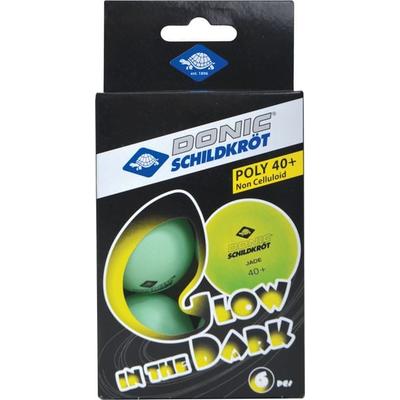 Donic-Schildkröt 608507 - Glow in the Dark, 6 fluoreszierende Tischtennisbälle, grün