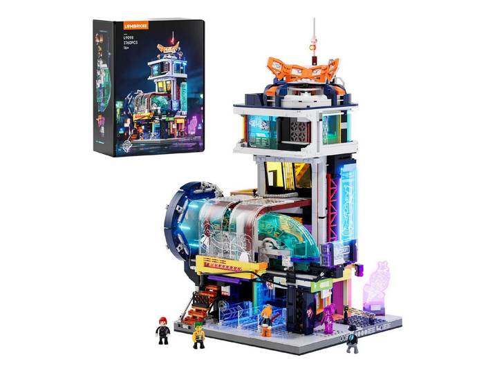 Lumibricks Lumibricks Cyberpunk Neoncity Schwebezug Station Spielbausteine