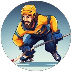 Essbares Papier: Eishockeyspieler im blau-gelben Trikot, 19,5 cm