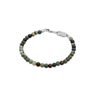 Armkette HAZE & GLORY "Armband Afrikanischer Türkis Ozean 925 Sterling Silber" Gr. 230, grün, Armbänder, Herren, 230, Silber 925 (Sterlingsilber), Armkette