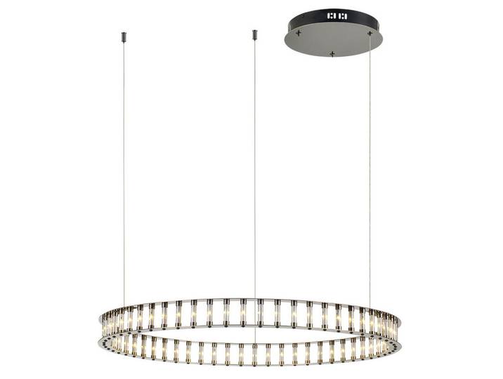 s.luce Led-Hängelampe Atom Ring Schwarzchrom Ø 60cm, Metall, Rund, LED integrated, 60x5x60 cm, Lampen & Leuchten, LED Beleuchtung, LED-Hängeleuchten