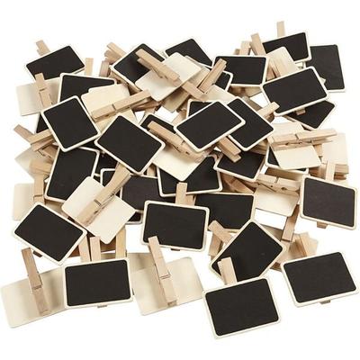 Creativ Company Tafel mit Klammern, Größe 6,8x4,7 cm, 100 Stk