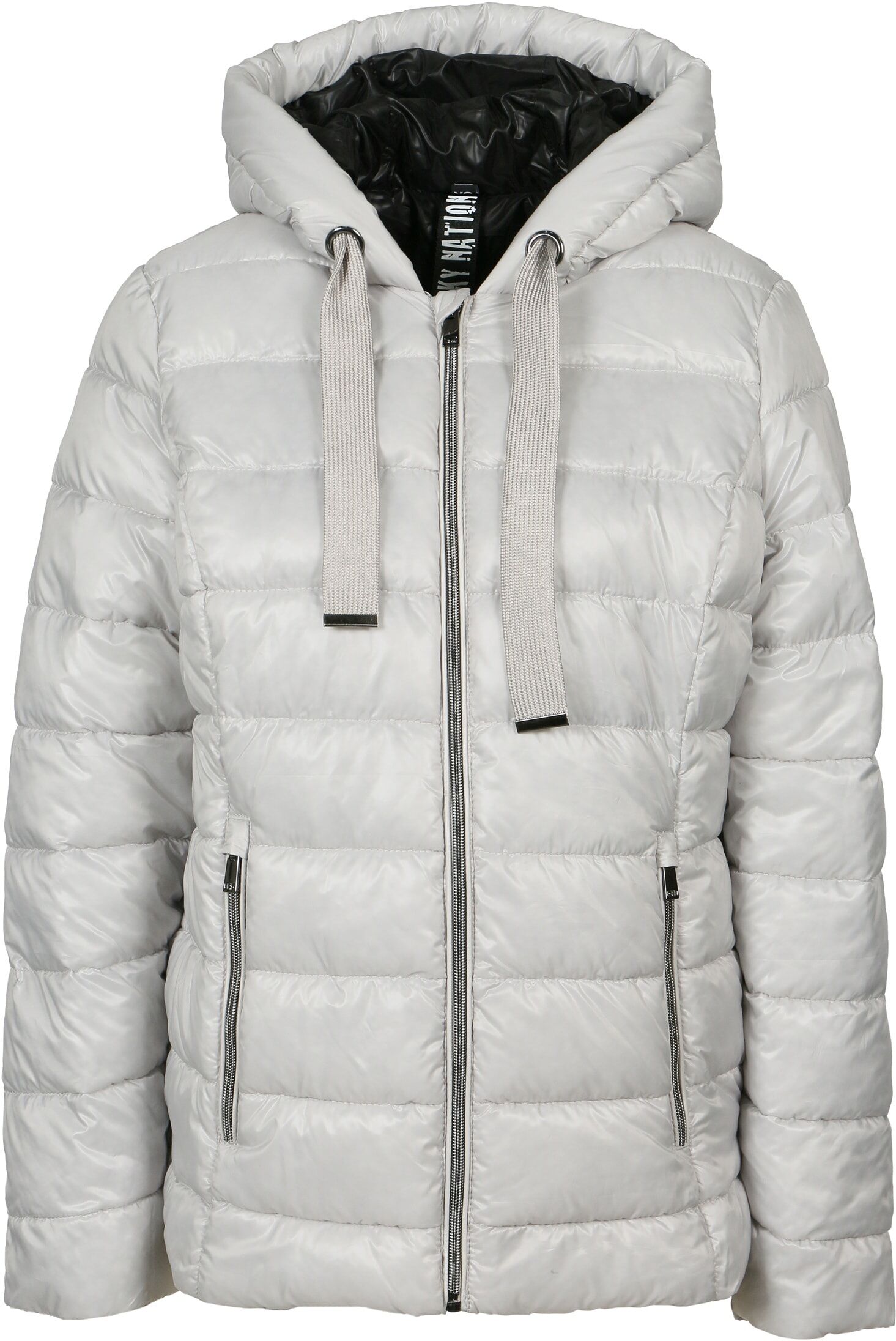 Langjacke FREAKY NATION "T-Malinska-C", Damen, Gr. XS(34), weiß (silberfarben), Oberstoff: 100% Polyester. Futter: 100% Polyester, normal, Jacken Langjacke