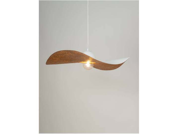 Lustre KIRAN bicolore blanc en acier