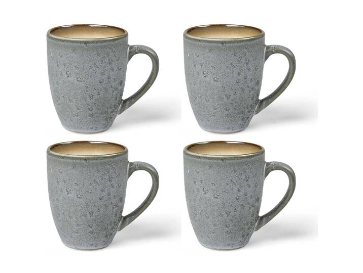 Kaffeetassen-Set BITZ Grau/Crème Steinzeug H 10 cm 300 l - Kaffeetassen-Set