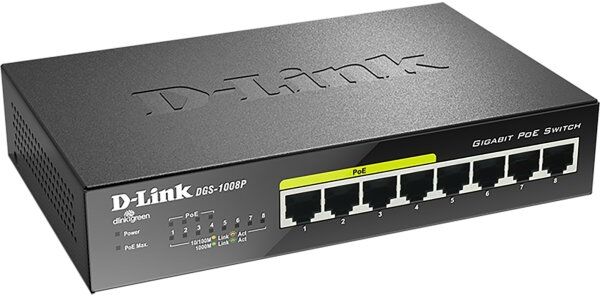 D-Link Dgs-1008p Switch, 8 Ports