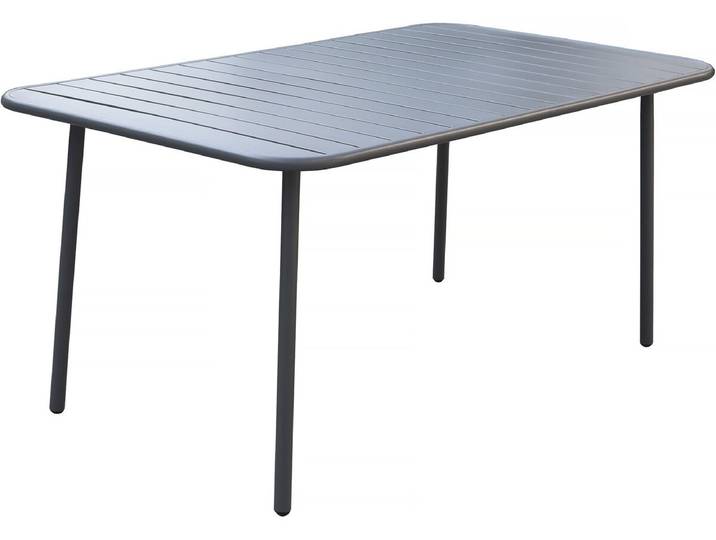 Table jardin en métal Bilbao - 150 x 90 x 71 cm - Gris