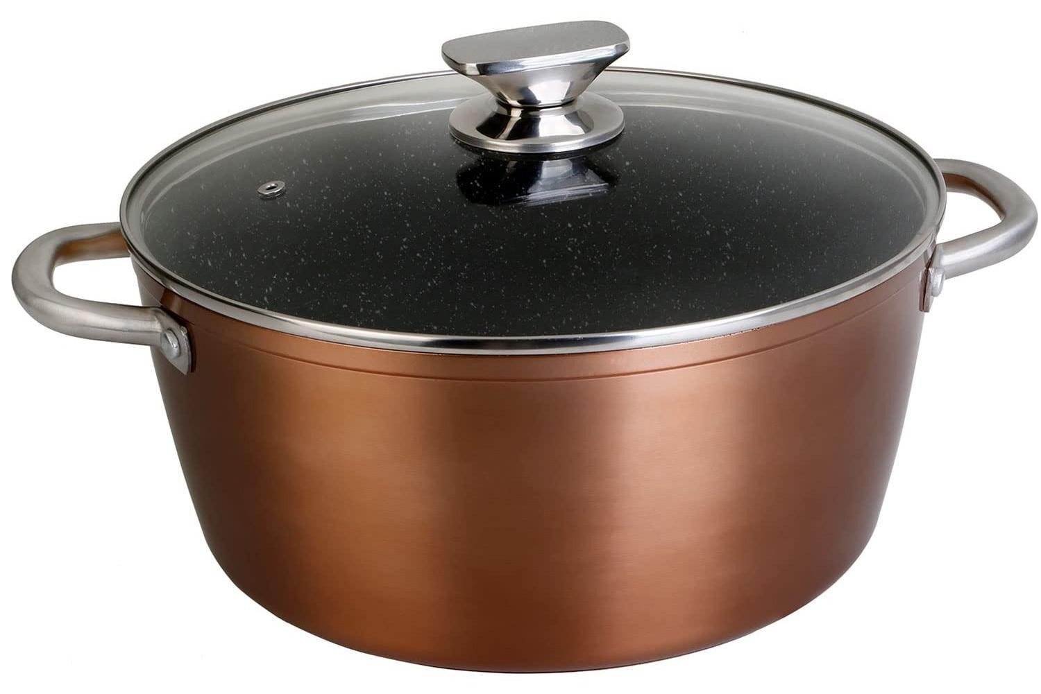 Solidchoice Professionele Hoge Kookpan met Glazen Deksel 24cm