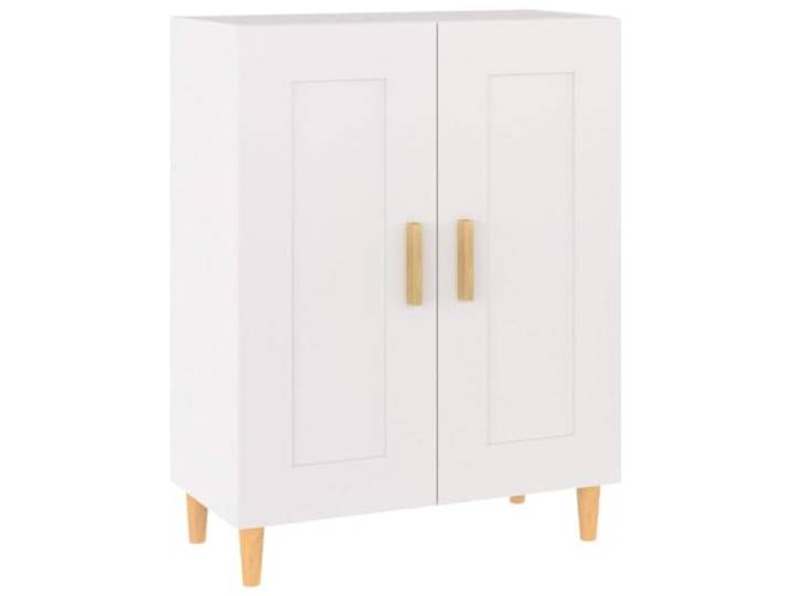 Coespram Sideboard Weiß 69,5x34x90 cm Holzwerkstoff Beistellschrank Eleganter Kommodenschrank für Wohnzimmer und Flur mit Fächern und stabiler Eukalyptus-Holzkonstruktion.