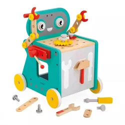 JANOD Brico’Kids Roboterwagen – Lauflernwagen und Werkbank in Einem, ab 18 Monaten