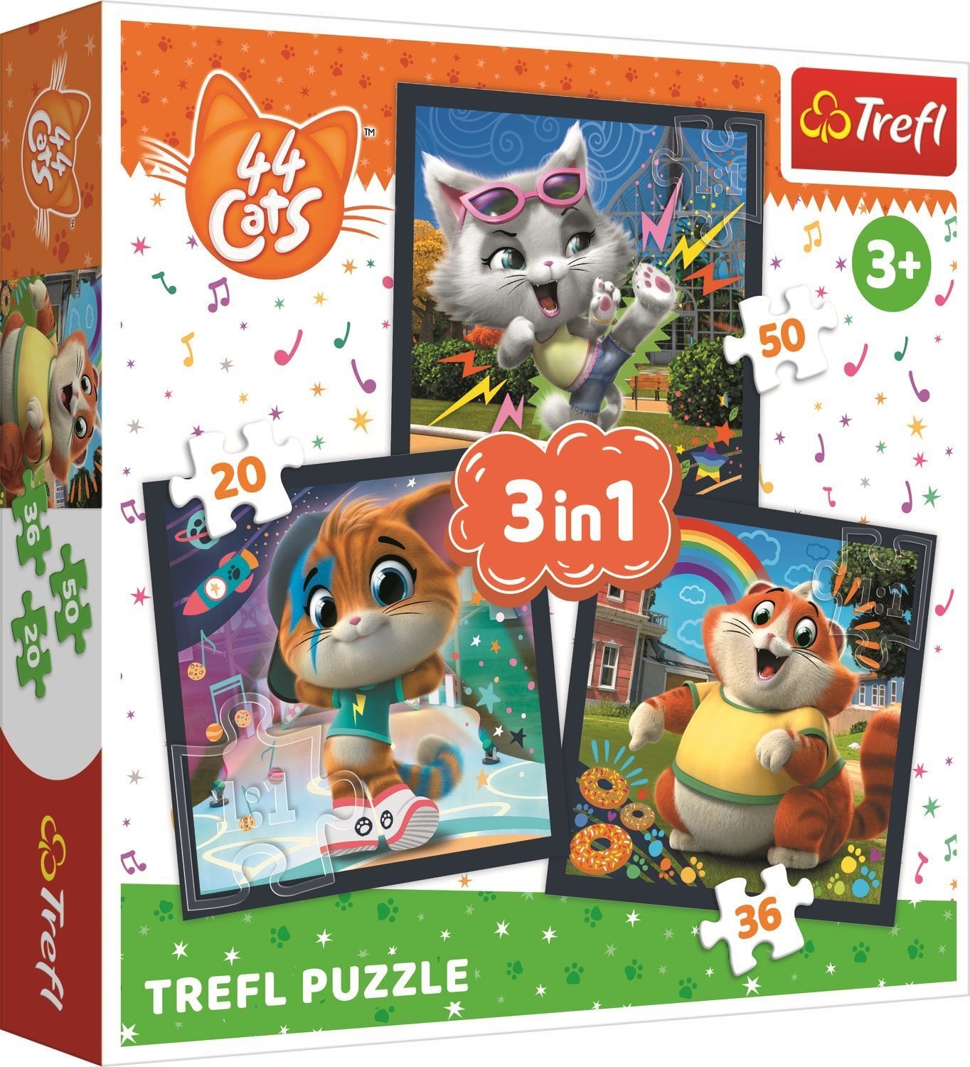 Trefl Puzzel 3in1 met schattige katten