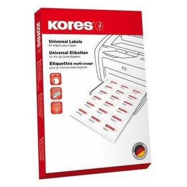 Kores Universal-Etiketten, 105 x 37 mm, blau, 100 Blatt ohne Rand (L10537B)