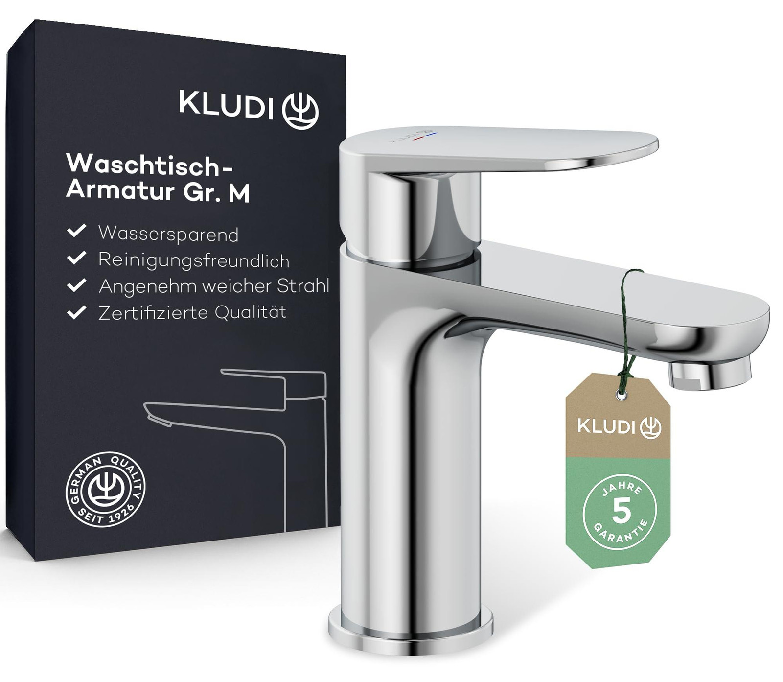 Dripio Waterbesparende Wasbakarmatuur, Chroom, Uitloophoogte 95 mm