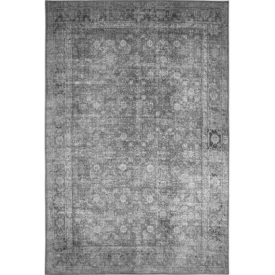 Teppich LUXOR LIVING "LAGERRÄUMUNG", grau (anthrazit), B:155cm H:5mm L:230cm, Kunstfaser, Teppiche, Teppich, Sonderposten, moderne Vintage Designs, Orient Optik, mit Bordüre