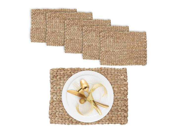 Eckiges Tischset 6er-Set Hellbraun