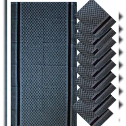10x Geschirrtuch, 50x100cm, 100% Baumwolle, Grubentuch, Küchentuch, Trockentuch, grau gemustert