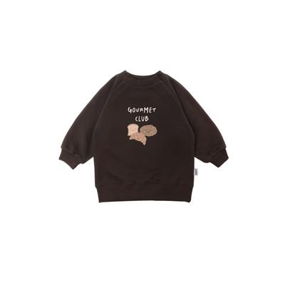 Sweatshirt LILIPUT "Gourmet Club", Mädchen, Gr. 74/80, braun, 80% Baumwolle, 20% Polyester, bedruckt, normal, Rundhals, Sweatshirts Sweatshirt, mit niedlichem Print