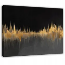 BILDER Abstrakt Schwarz Gold Glamour 100x70