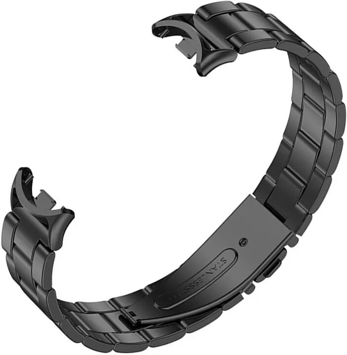 INF Metallarmband kompatibel mit Xiaomi Mi Band 8/9/10 - Federsteg-Design - Edelstahl Schwarz
