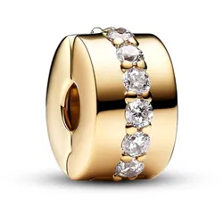 Pandora 761972C01 Clip-Charm Klare Funkelnde Reihe Goldfarben