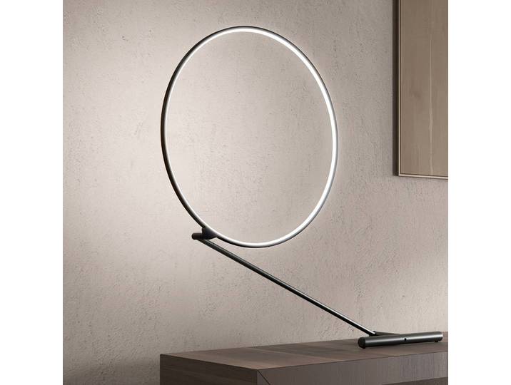 kdln Designer Tischlampe Poise, dimmbar, schwarz, für Wohn- / Esszimmer, Metall, Design