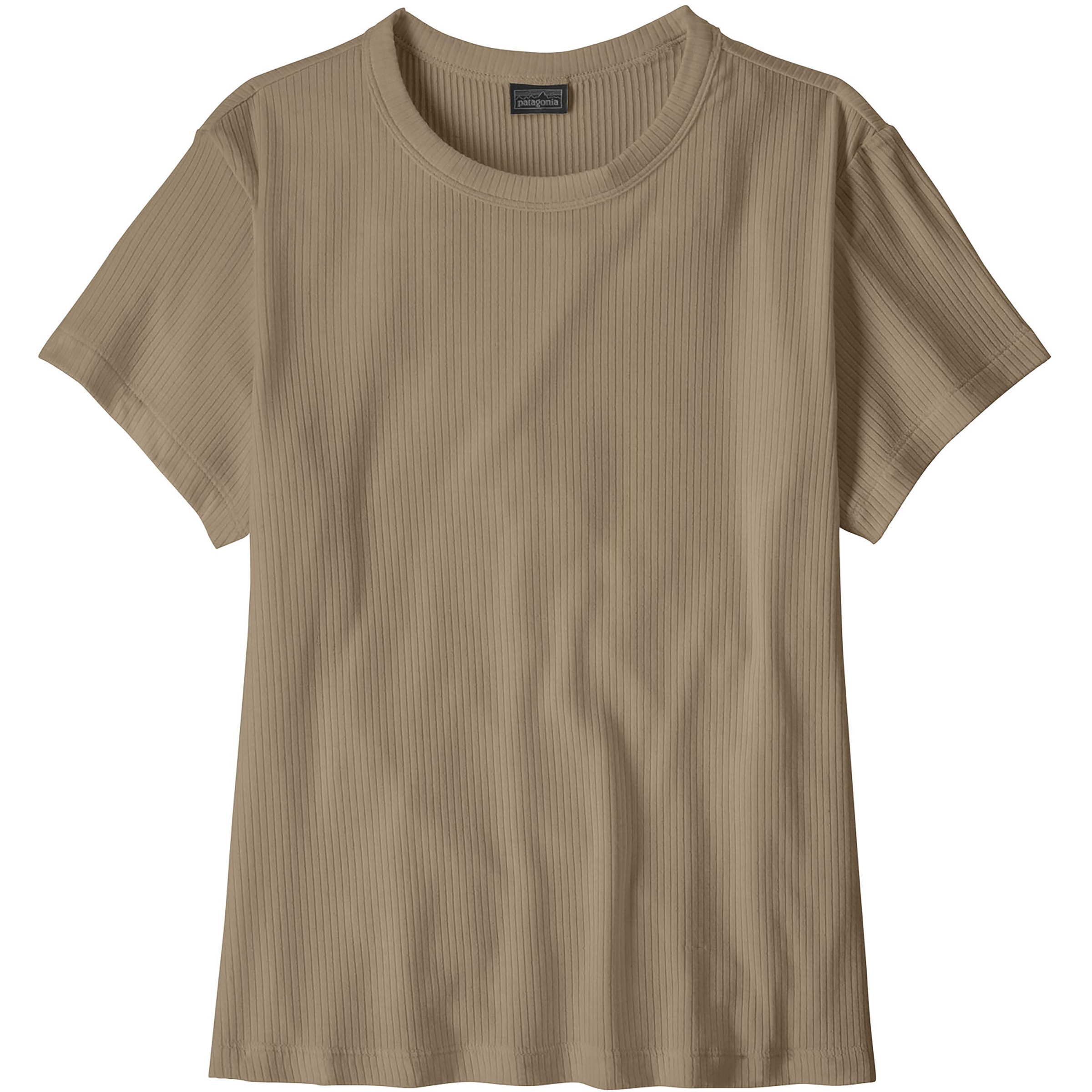 Patagonia Rib Knit Damen T-Shirts oliv Größe M Lifestyle Elastisch Lyocell (Tencel)