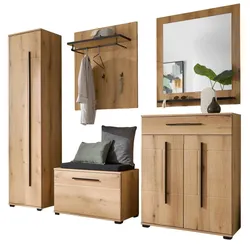 GARDEROBEN-SET Evoke Eiche 6-teilig 230 cm, Flurgarderobe mit Soft-Close