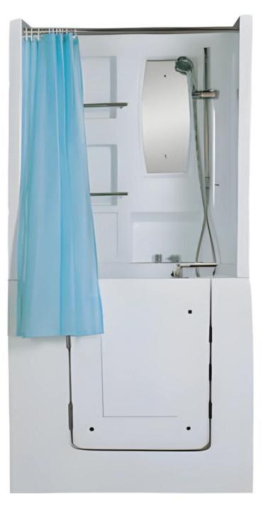 Duschbadewanne Sitzbadewanne Kombinierte Badewanne mit Dusche 100x78 cm