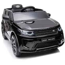 ES-Toys Kinder Elektroauto Land Rover Discovery 5 EVA-Reifen Bluetooth Musik MP3 schwarz